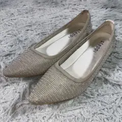 Steppiステッピ シースルーポインテッド フラットシューズ パンプス23.5