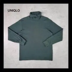 【美品】UNIQLO ユニクロ ダークグリーンタートルネック長袖 Mサイズ