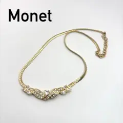 【美品】モネ MONET ネックレス ストーン付 ゴールド 結婚式 二次会に