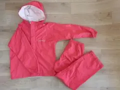mont-bell レインスーツ(上下セット) 赤　130cm