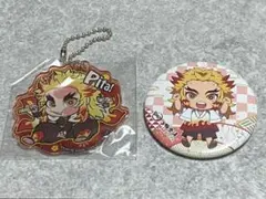 鬼滅の刃 缶バッジ　アクリルキーホルダー　セット　煉獄杏寿郎　ぴた　極楽湯