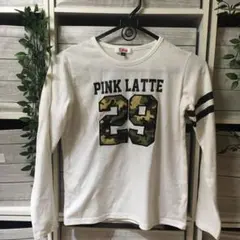 PINK LATTE 迷彩ロゴ29ロンT XS