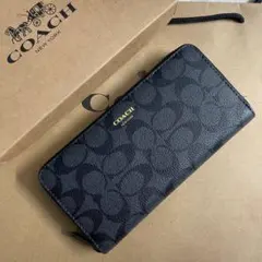 COACH ブラックレザー 長財布