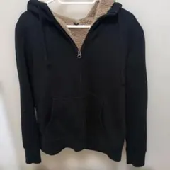 フリースジャケット ブラック フルジップ