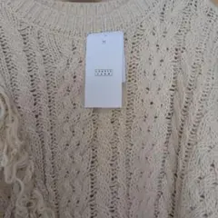 LOWRY'S FARM フリンジ付きニットセーター