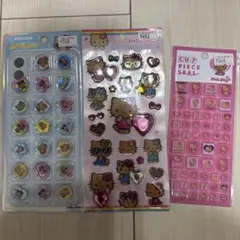 サンリオ 日焼けキティ キラキララインストーン タイル おはじき シール　3点