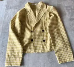 MOUSSY イエローチェック テーラードジャケット