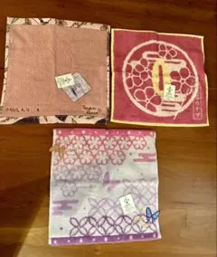 【3枚セット】鬼滅の刃 胡蝶しのぶ 栗花落カナヲ　ハンドタオル BANDAI