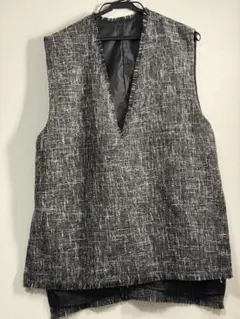 BONJOUR SAGAN Vネックツイードベスト