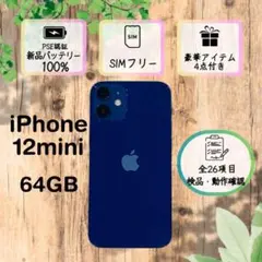 【状態⭕️】iPhone12mini ブルー 64GB SIMフリー 本体
