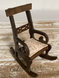 ☆ SHACKMANミニチュアロッキングチェア 木製 花柄クッション レトロ☆