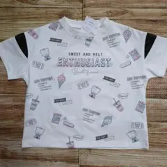 新品 未使用 キラキラプリント 半袖 Tシャツ 女の子 白色 120