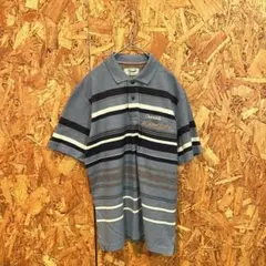 美品‼️Crocodile クロコダイル ポロシャツ ボーダー ライトブルー