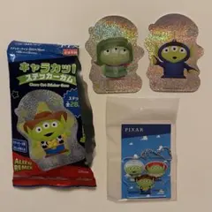 ピクサー　トイストーリー　リトルグリーンメン　ステッカー　キーホルダー　セット