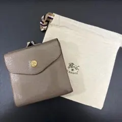 [値下げしました！] IL BISONTE 二つ折り財布 がま口 レザー グレー