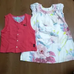 【専用】hakka kids ピンクベスト&babyGAP　半袖ワンピース110