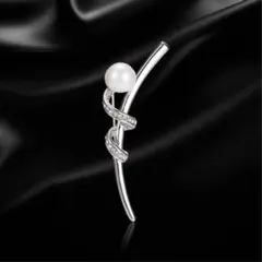 ♪一粒パールブローチ　シンプル B