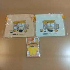 ドトール ポムポムプリン 巾着2種＆ふせん