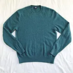 UNIQLO ユニクロ　カシミヤクルーネックセーター　グリーン　サイズS 極美品