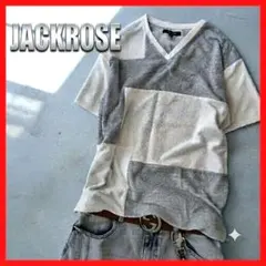 JACKROSE Vネック パイル地 半袖 シャツ Y2K 00s swag