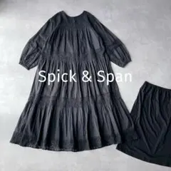 人気✨スピックアンドスパン　レースギャザーワンピース　ブラック　ペチコート付 Spick＆Span（スピック アンド スパン） ワンピース 「新色有り / 追加