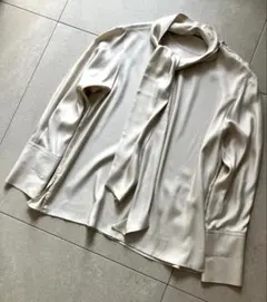 Whim Gazette　ウィムガゼット　シフォンボウブラウス　グレージュ　F Whim Gazette ウィムガゼット シフォンボウブラウス グレージュ F
