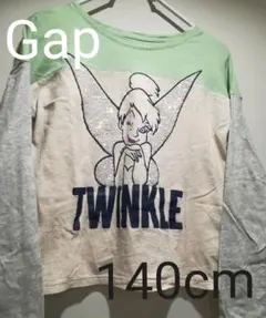 美品♡　GAPギャップ　ディズニーコラボ長袖Tシャツ　ティンカーベル　140女子