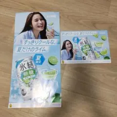 KIRIN 氷結 無糖 サマーライム 販促ポスターセット　水川あさみ　広瀬アリスのサムネイル