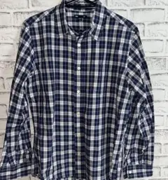 ⭐️極美品⭐️GAPネイビーとホワイトのチェック柄長袖シャツ