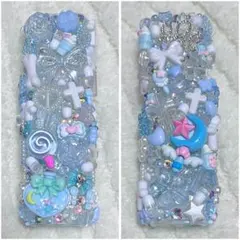 iQOS イルマワン デコケース 水色 シルバー ハンドメイド 埋めつくし