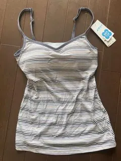 AIRism ブラトップ M グレー ストライプ