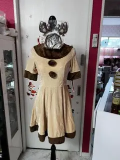 新品　クリスマスコスM〜Ｌ　トナカイ　ワンピース　カチューシャ　手袋3点セット