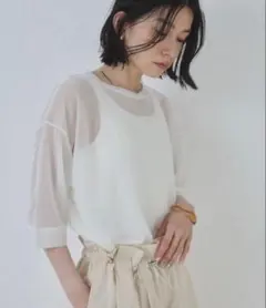 hunch 半袖 シアーTシャツ ホワイトのサムネイル