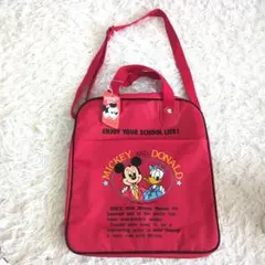 【希少】タグ付ミッキーマウス ドナルドダック 2wayバッグ レトロ