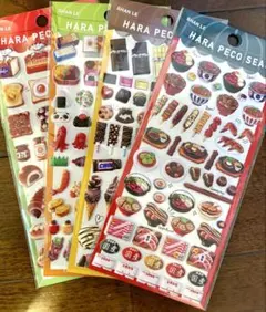 【海外正規品】　はらぺこシール　食べ物　デザート　ふわふわシール　4枚セット
