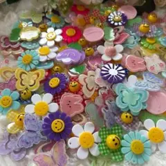 デコパーツ　プラパーツ　かわいい　材料　フラワーモチーフ　新品