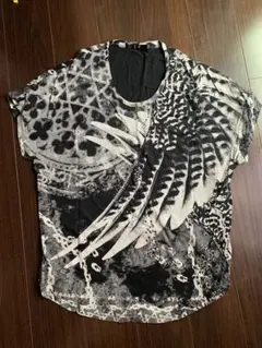 NO ID. ウィング柄 プリントTシャツ ブラックのサムネイル