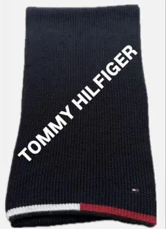 【美品】TOMMY HILFIGER マフラー ブラック ウール混 洗濯済みのサムネイル