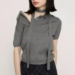 HG KNIT POLO トップス　sly ハイゲージニットポロトップスのサムネイル