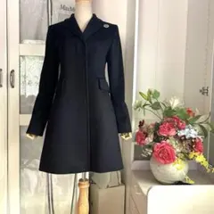 美品　MaxMara STUDIO 艶ある上質ウール100% コート　黒色