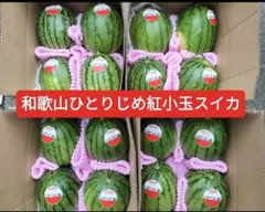 今だけ大特価！和歌山県産ひとりじめ紅小玉スイカ良品３Ｓ3〜4玉入のサムネイル