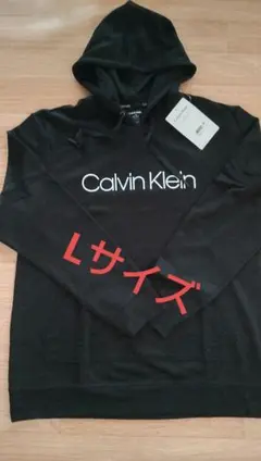 【4今だけ激安価格】新品Calvin klein カルバンクライン黒 パーカーL