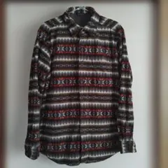 ノルディック　幾何学模様 フリースジャケット　Lサイズ　上着