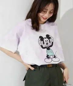 美品　フリークスストア　ディズニー ミッキー　半袖　Tシャツ　タイダイ　パープル