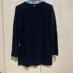 HARE ネイビー リブ編みニット S 七分袖のサムネイル