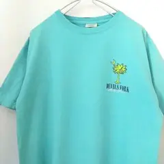 コンフォートカラーズ DEVILS FORK アニマル Tシャツ 青系 M 古着
