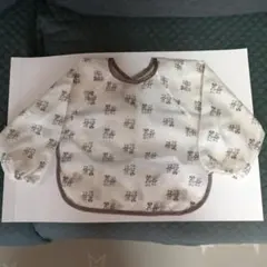 動物柄 長袖 お食事エプロン