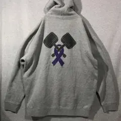 【INDEPENDENT】裏起毛　クロスハンマーパープルリボン　パーカー