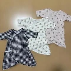 早いもの勝ち【アプレレクール】3点セット コンビ肌着 チェック柄 くまさん柄