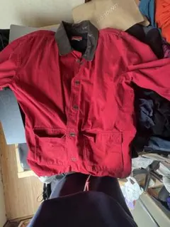 Marlboro Country Store 襟レザー ワークジャケット 赤